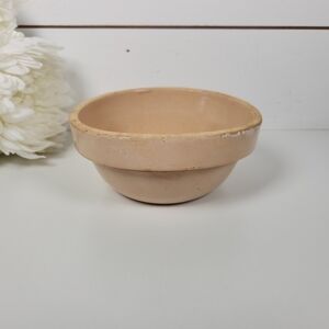 Small Antiq /Vtg Stoneware Crock Bowl 5.5"- Primitive Farmhouse Decor - Rustic